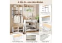 KLAM HOME Modulares Garderoben-Set Weiß-Holz mit Spiegel und Schuhbank Bild 5