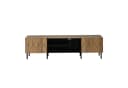 KLAM HOME Lowboard TV-Schrank 180cm Naturholz Schwarz Modern Bild 1