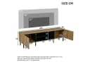 KLAM HOME Lowboard TV-Schrank 180cm Naturholz Schwarz Modern Bild 3