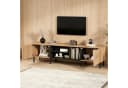 KLAM HOME Lowboard TV-Schrank 180cm Naturholz Schwarz Modern Bild 5