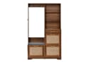 KLAM HOME Garderobe Nussbaum mit Sitzbank & Rattan-Front Bild 1
