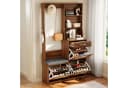 KLAM HOME Garderobe Nussbaum mit Sitzbank & Rattan-Front Bild 5