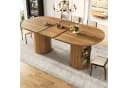 KLAM HOME Ausziehbarer Esstisch mit Staufach, MDF & Metall, Braun/Schwarz Bild 4