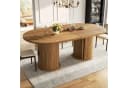 KLAM HOME Ausziehbarer Esstisch mit Staufach, MDF & Metall, Braun/Schwarz Bild 5