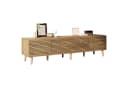 KLAM HOME Lowboard TV-Schrank Walnuss 180 cm mit Lamellentüren Bild 1