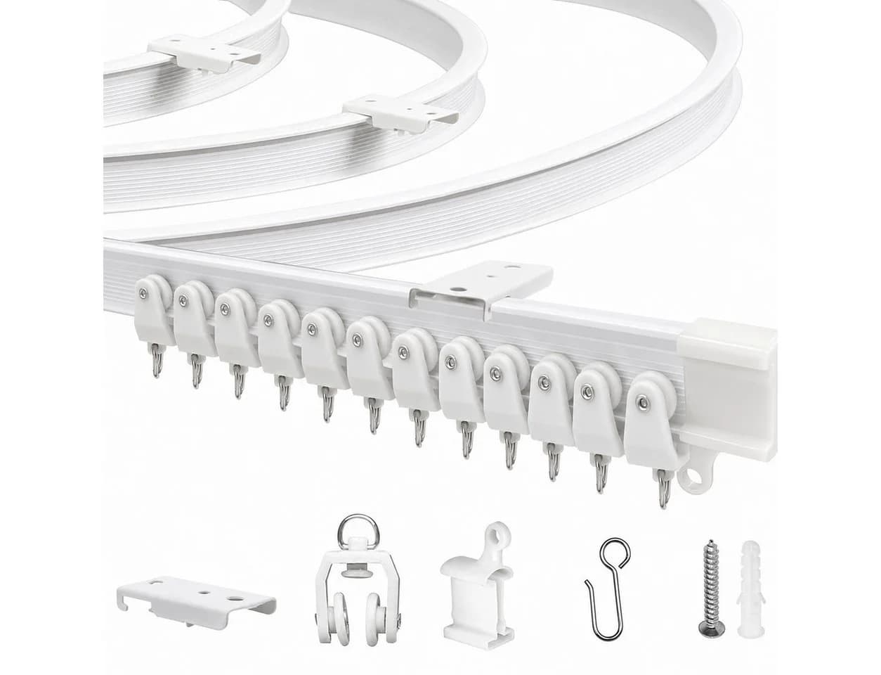AIMAX Flexible Vorhangschiene 3m Komplettset Weiß - Bild 2