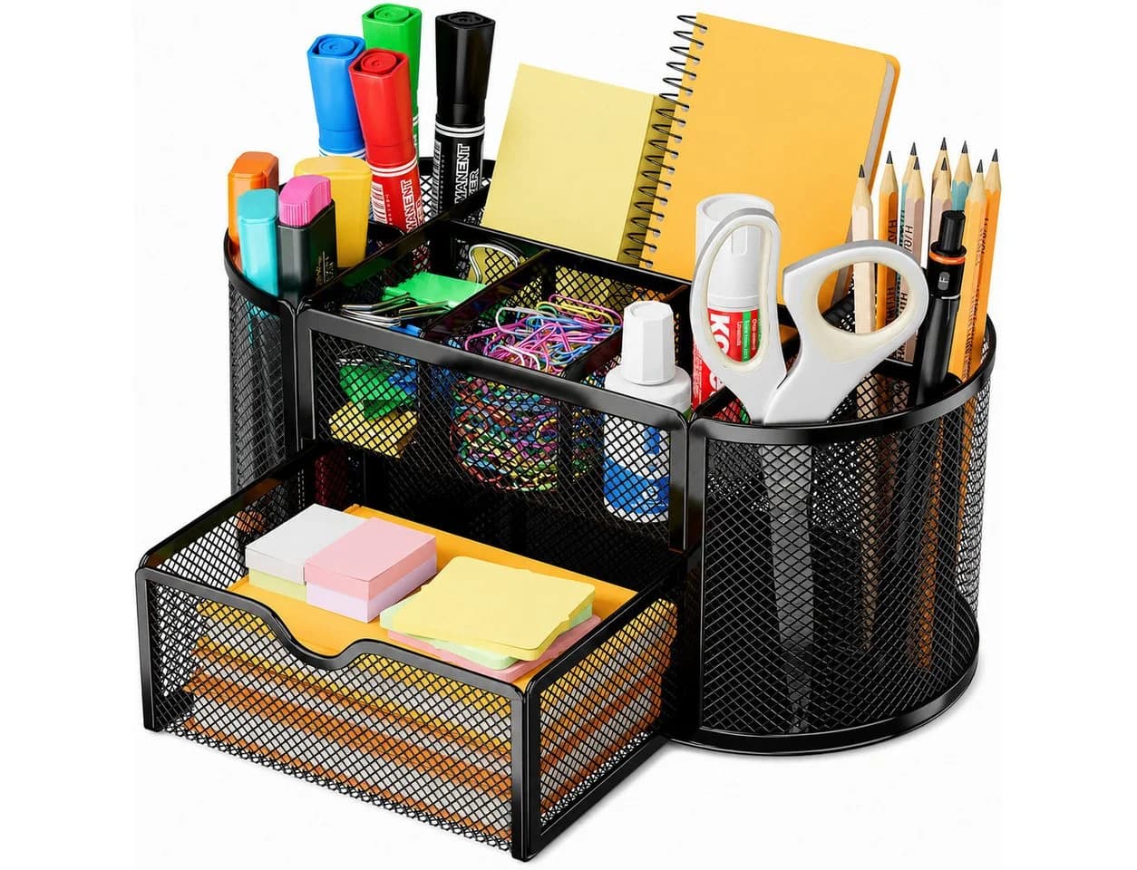 AIMAX Schreibtisch Organizer Metall Schwarz 8 Fächer Schublade - Bild 2