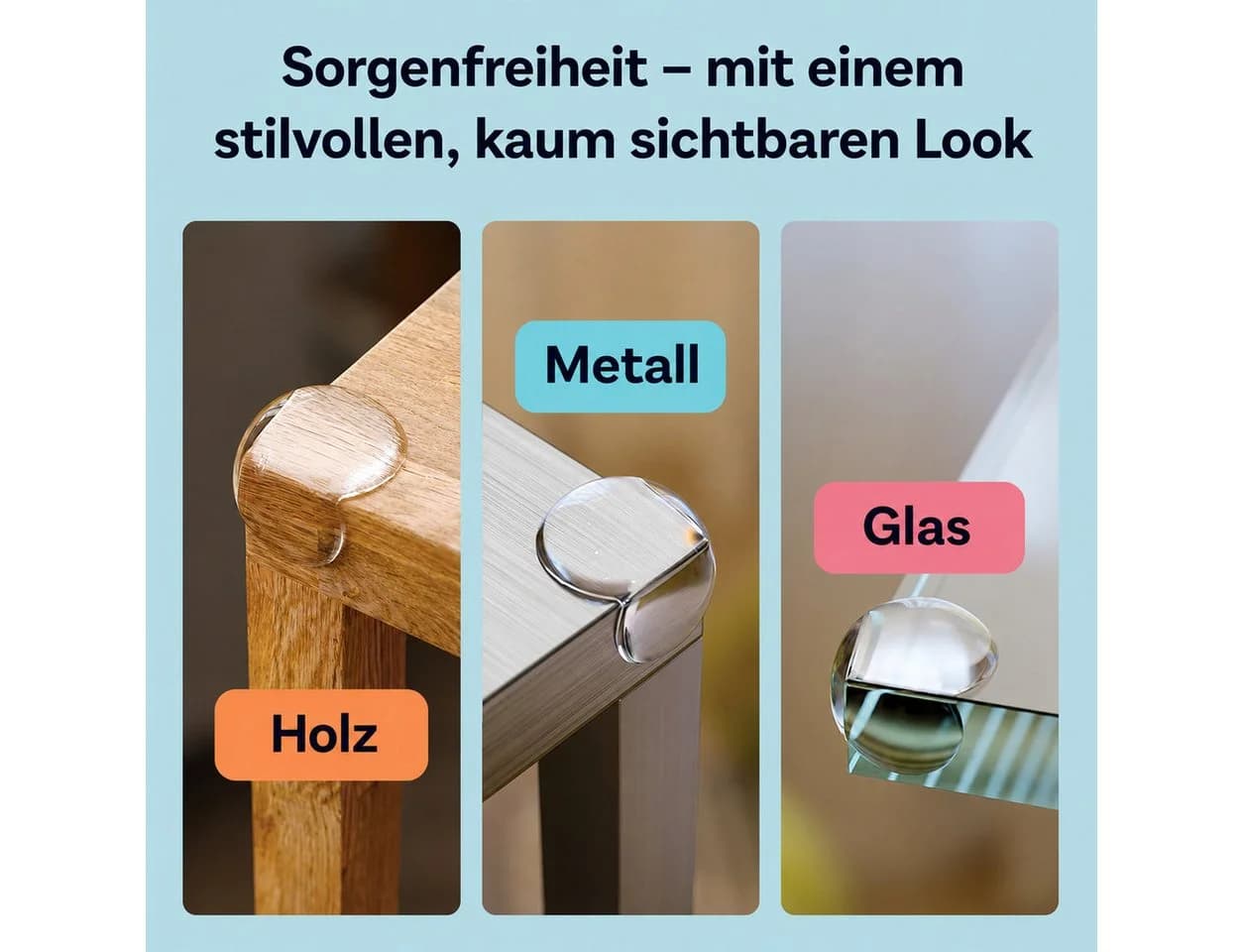 AIMAX Kindersicherung Eckenschutz 24 Stück transparent selbstklebend