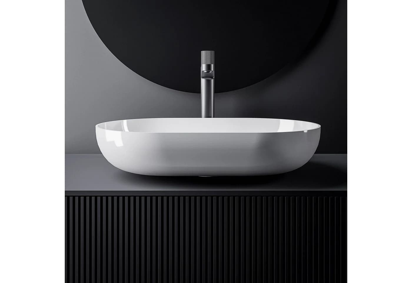 Bernstein Aufsatzwaschbecken O-540 54cm Weiß hochglanz
