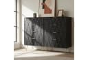 UEV Kommode 4 Schubladen 2er Set Schwarz Weiß Blau Holz Metall 120x34x91 cm Bild 1