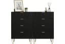 UEV Kommode 4 Schubladen 2er Set Schwarz Weiß Blau Holz Metall 120x34x91 cm Bild 2