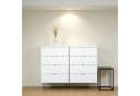 UEV Kommode 4 Schubladen 2er Set Weiß Holz Metall 120x34x91 cm Bild 1