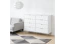 UEV Kommode 4 Schubladen 2er Set Weiß Holz Metall 120x34x91 cm Bild 3