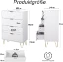 UEV Kommode 4 Schubladen 2er Set Weiß Holz Metall 120x34x91 cm Bild 4