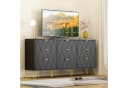 UEV Schlafzimmer-Set 3er-Set Skandinavisch Kommode 9 Schubladen Nachttisch Gold Bild 1