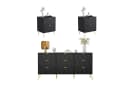 UEV Schlafzimmer-Set 3er-Set Skandinavisch Kommode 9 Schubladen Nachttisch Gold Bild 2