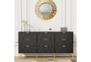 UEV Schlafzimmer-Set 3er-Set Skandinavisch Kommode 9 Schubladen Nachttisch Gold Bild 3