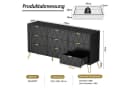 UEV Schlafzimmer-Set 3er-Set Skandinavisch Kommode 9 Schubladen Nachttisch Gold Bild 5