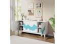 UEV Sideboard mit 4 Türen, Modern Kommode mit Wellenmuster Buffet für Küche Bild 5
