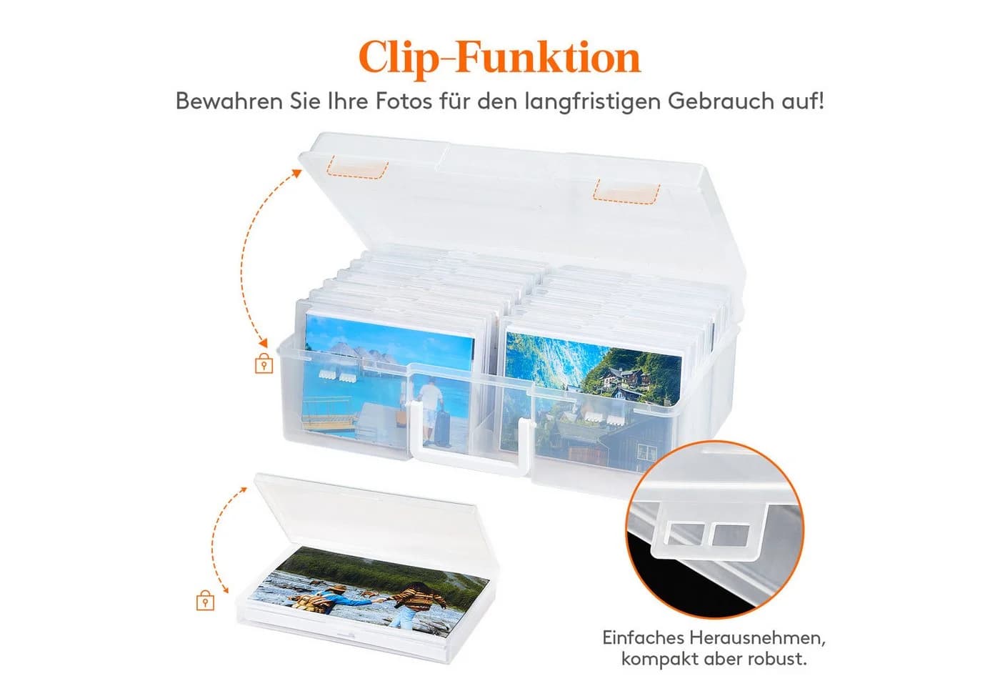 Lifewit Fotobox Foto Aufbewahrungsbox 10x15cm 14 innere Fotofächer - Bild 5