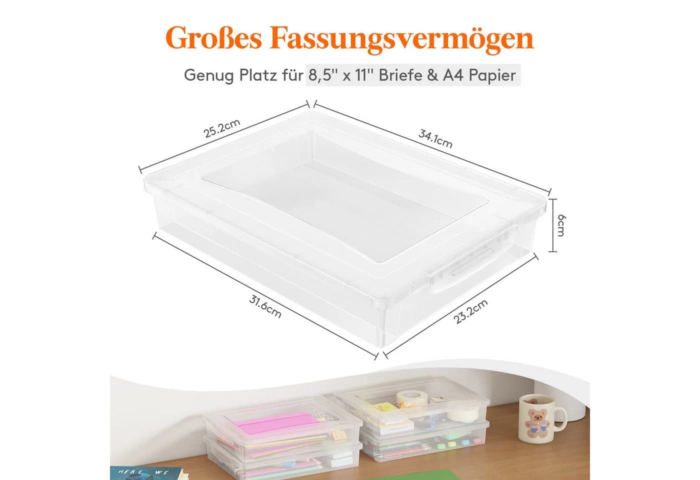 Lifewit Aufbewahrungsbox Mehrzweck Kunststoff mit verriegelbaren Deckeln (4 St)