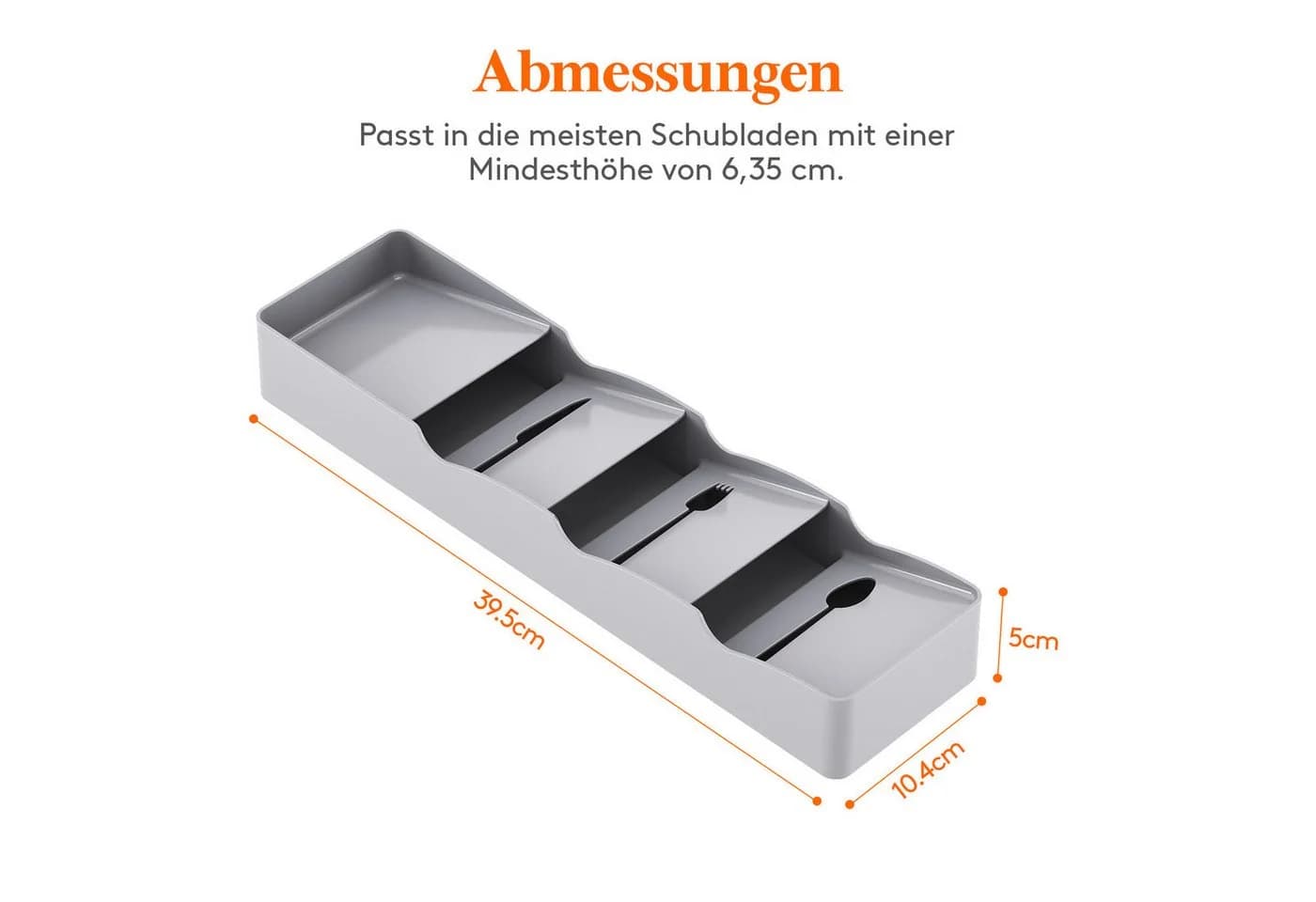 Lifewit Besteckeinsatz 4 Fächer Besteckkasten klein - Bild 4