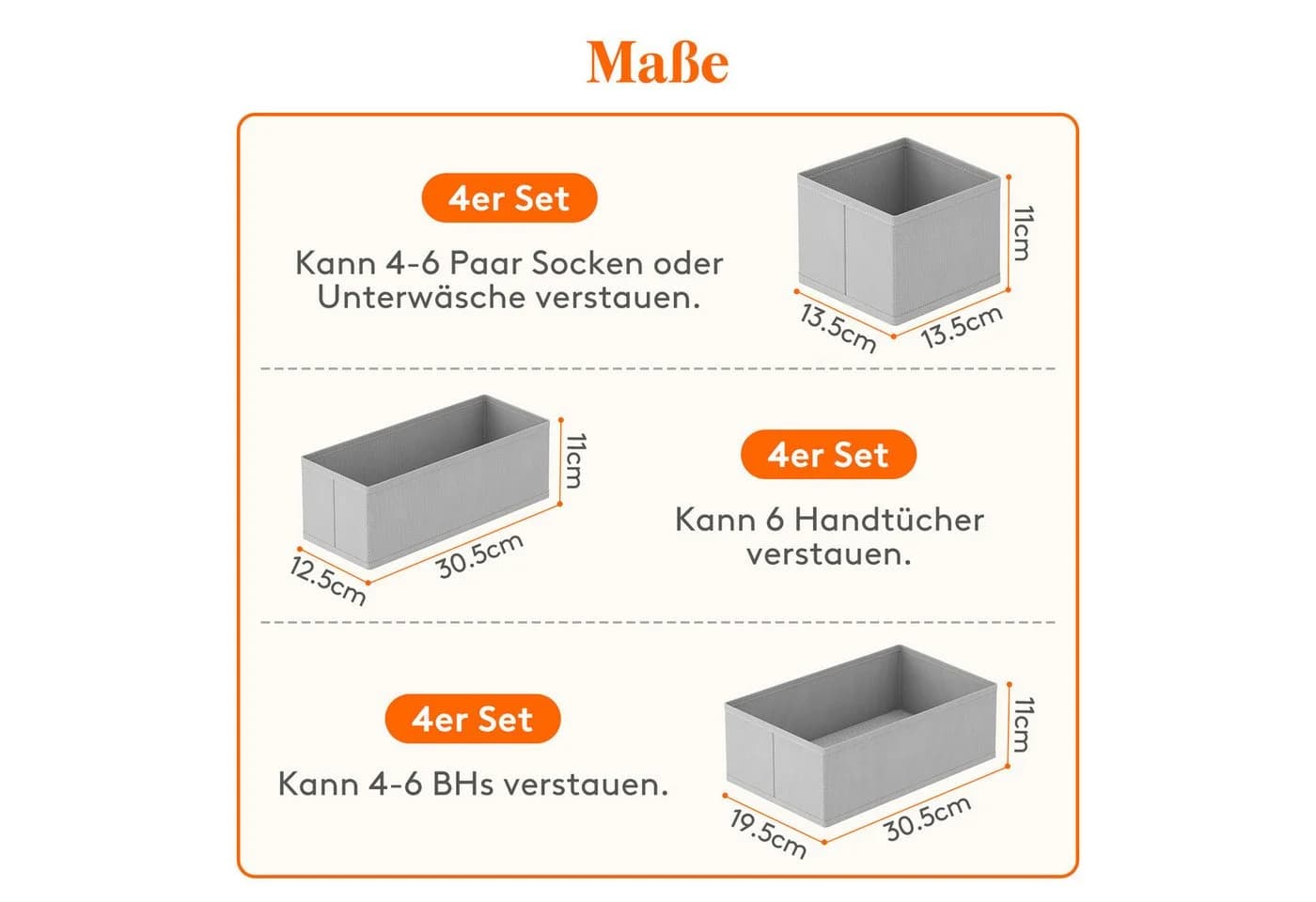 Lifewit Aufbewahrungsdose Schubladen Organizer Grau 12 St - Bild 1