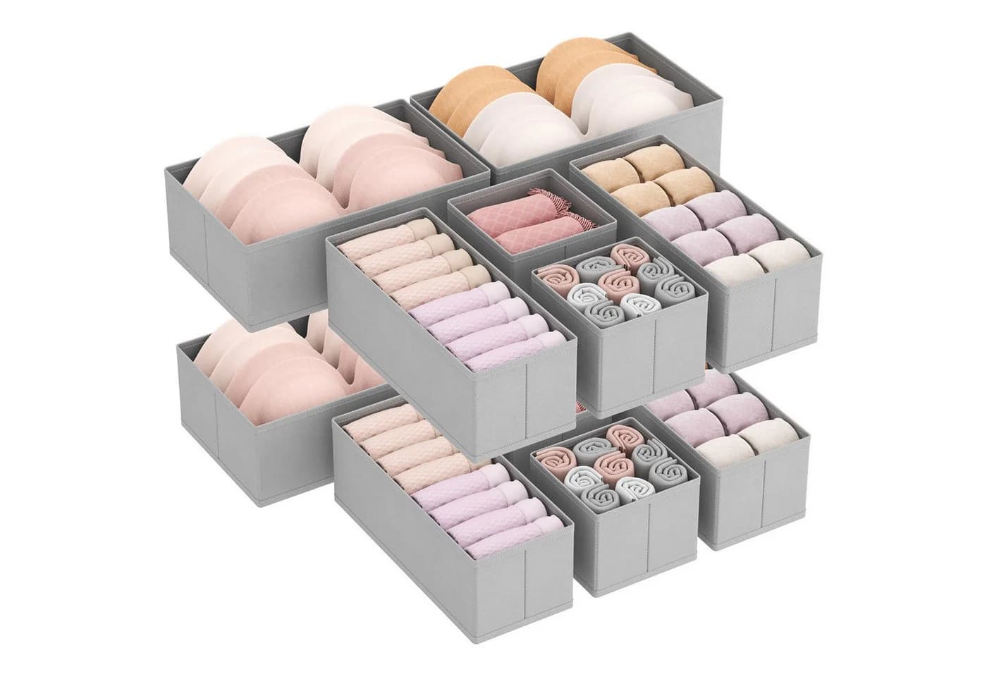 Lifewit Aufbewahrungsdose Schubladen Organizer Grau 12 St - Bild 2