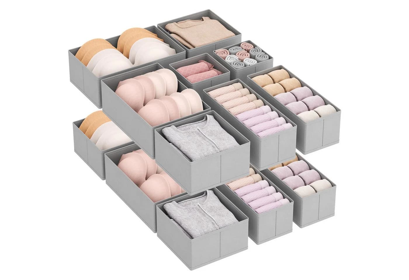 Lifewit Aufbewahrungsdose Schubladen Organizer Grau 16 St - Bild 2