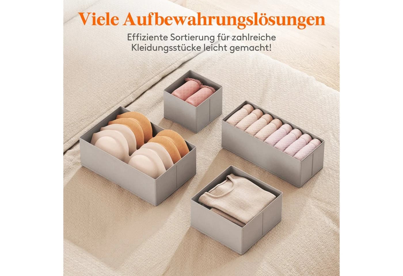Lifewit Aufbewahrungsdose Schubladen Organizer Grau 16 St - Bild 3