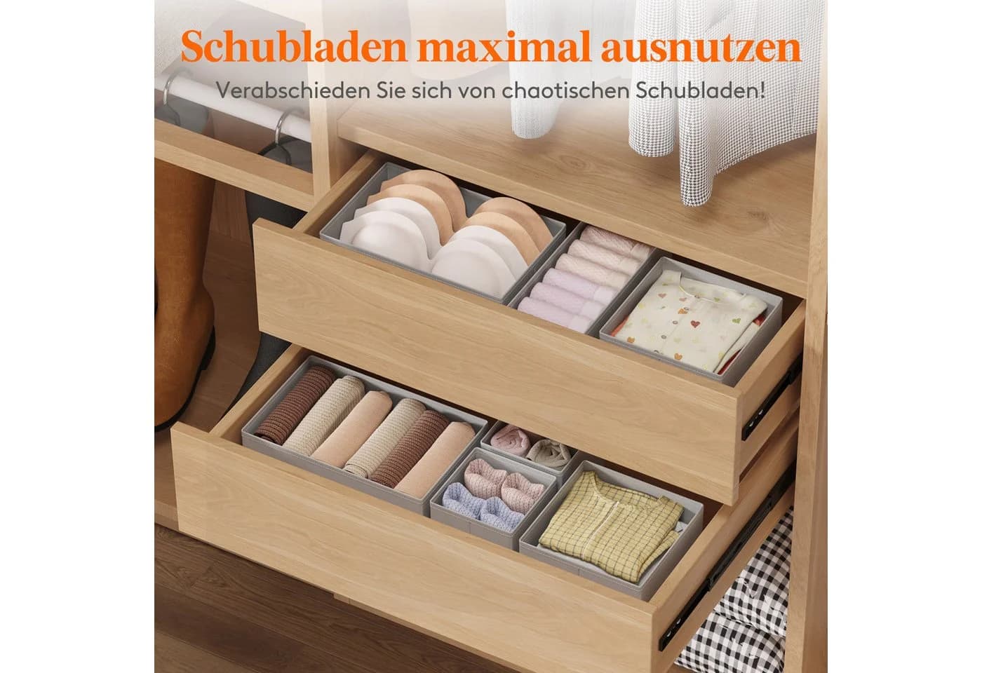 Lifewit Aufbewahrungsdose Schubladen Organizer Grau 16 St - Bild 4
