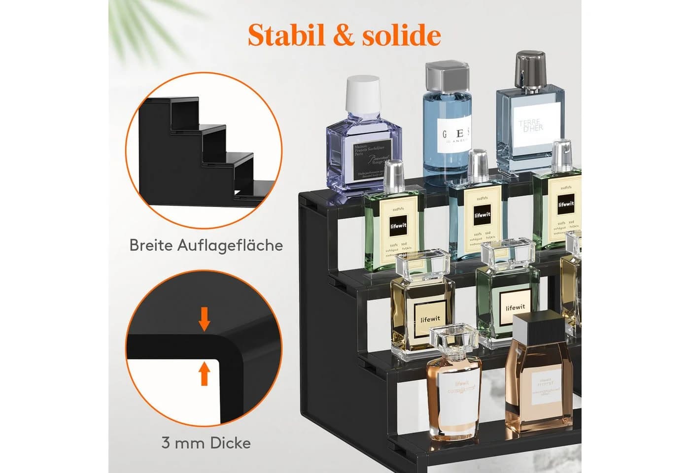 Lifewit Stufenregal Multifunktionales Regal für Kölnisch Wasser, Figuren, Sammlerstücke - Bild 3