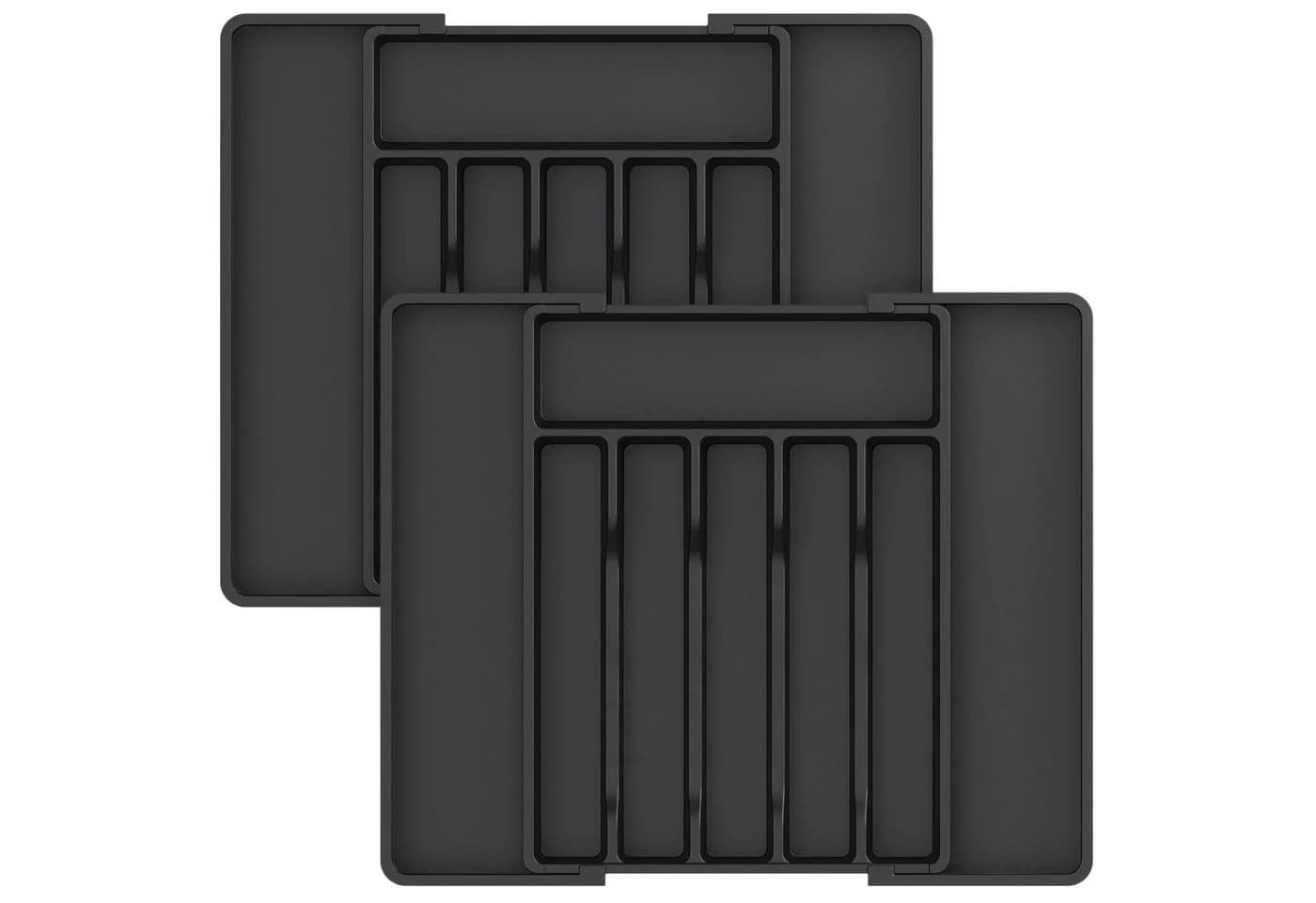 Lifewit Besteckeinsatz Verstellbar Schwarz 2 St - Bild 2