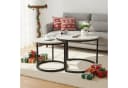 HawthyHome Couchtisch 2er-Set Rund Holz Metall Modern Bild 2