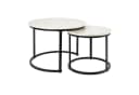 HawthyHome Couchtisch 2er-Set Rund Holz Metall Modern Bild 3