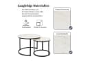 HawthyHome Couchtisch 2er-Set Rund Holz Metall Modern Bild 5