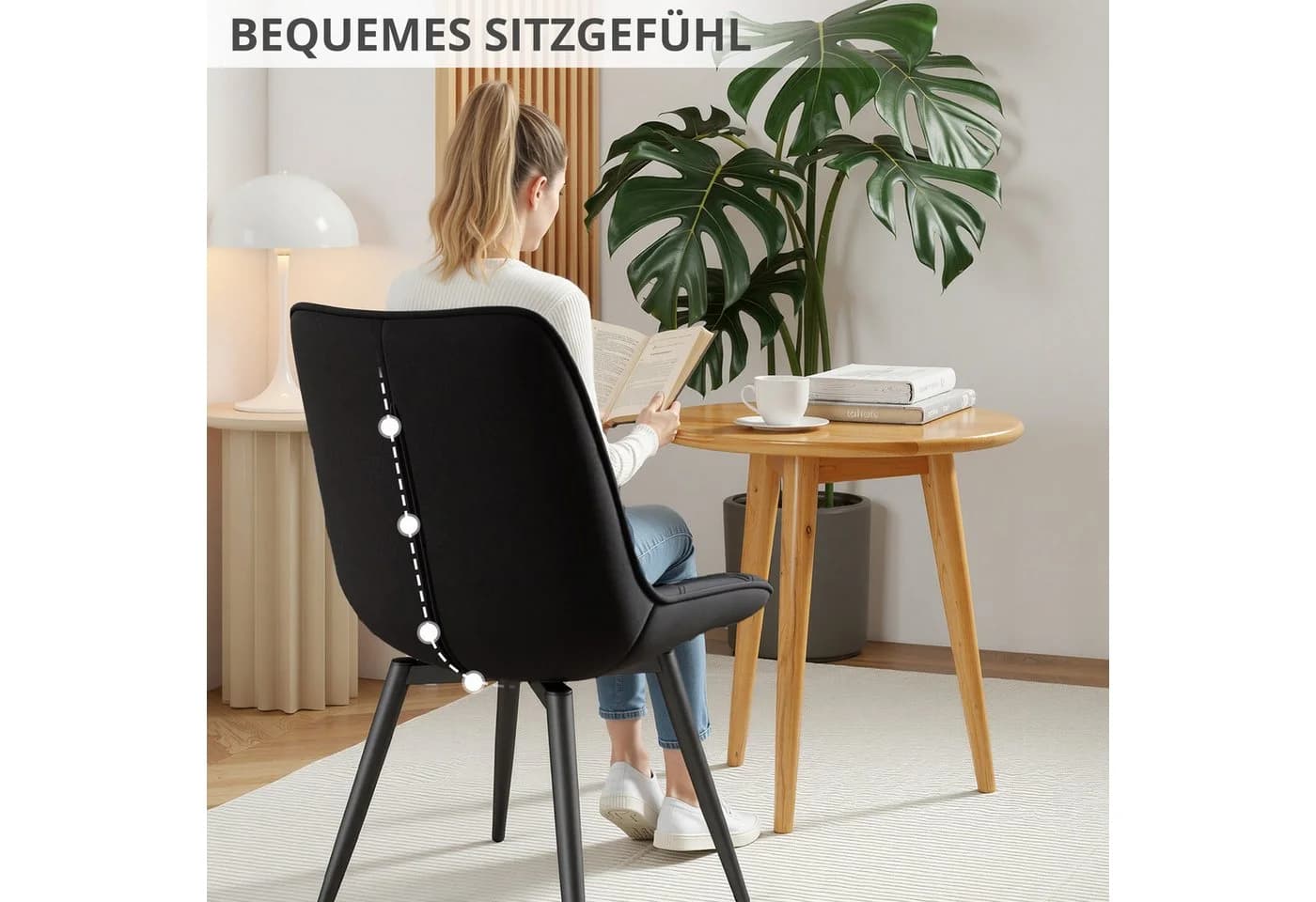 HawthyHome Esszimmerstuhl 2er-Set Dunkelgrün Samt 360° Drehbar - Bild 5