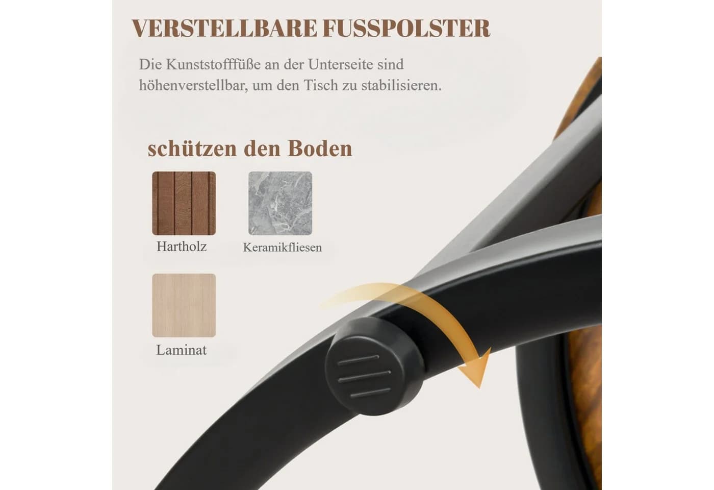HawthyHome Couchtisch 2er-Set Braun Holz & Metall Modern - Bild 5