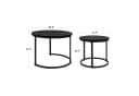 HawthyHome Couchtisch 2er-Set Runde Beistelltische Holz Metall Modern Bild 1