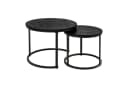 HawthyHome Couchtisch 2er-Set Runde Beistelltische Holz Metall Modern Bild 3