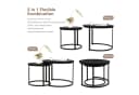 HawthyHome Couchtisch 2er-Set Runde Beistelltische Holz Metall Modern Bild 4