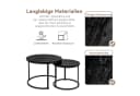 HawthyHome Couchtisch 2er-Set Runde Beistelltische Holz Metall Modern Bild 5