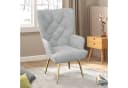 HawthyHome Polsterstuhl Grau Bouclé-Gewebe Metallbeine Bild 2