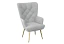 HawthyHome Polsterstuhl Grau Bouclé-Gewebe Metallbeine Bild 3