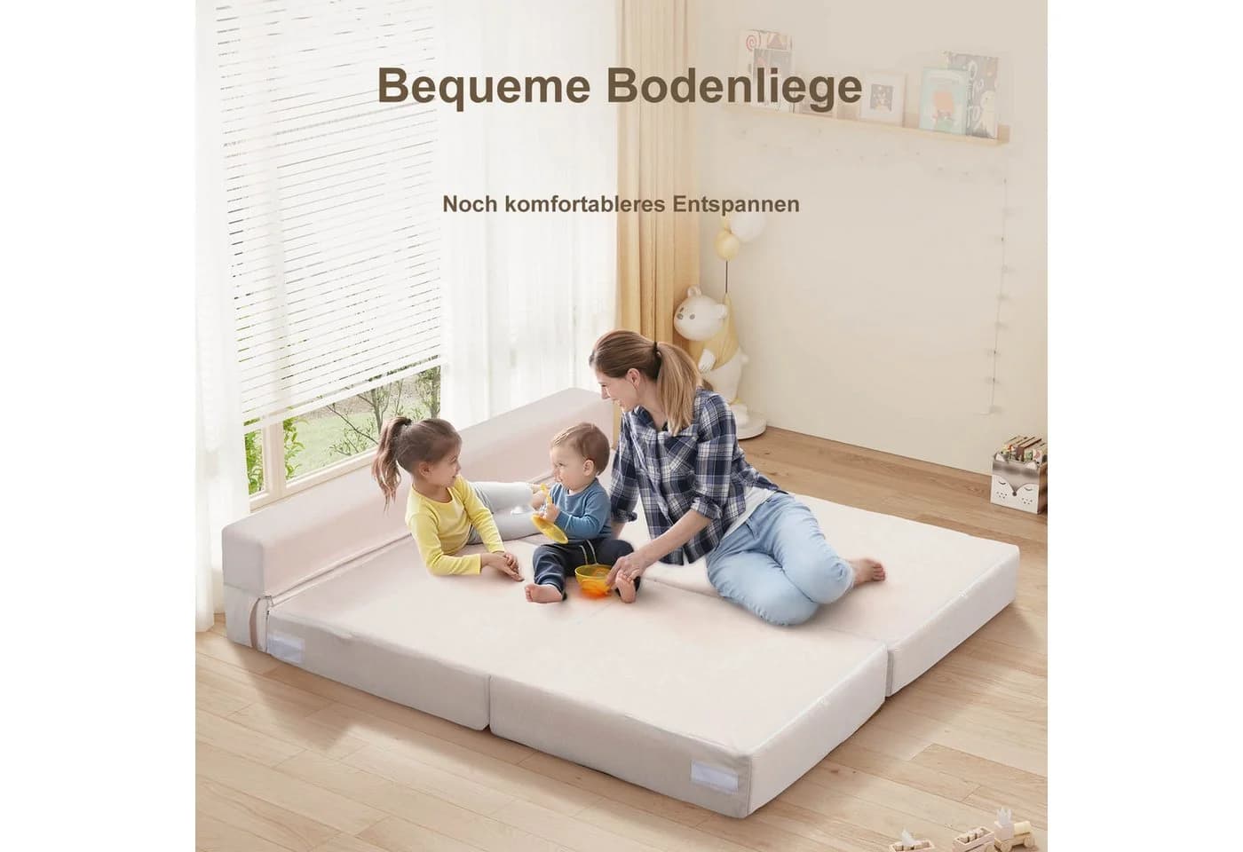 Meulbaty Klappmatratze 15,2 cm Beige 3-in-1 Kindersofa - Bild 3
