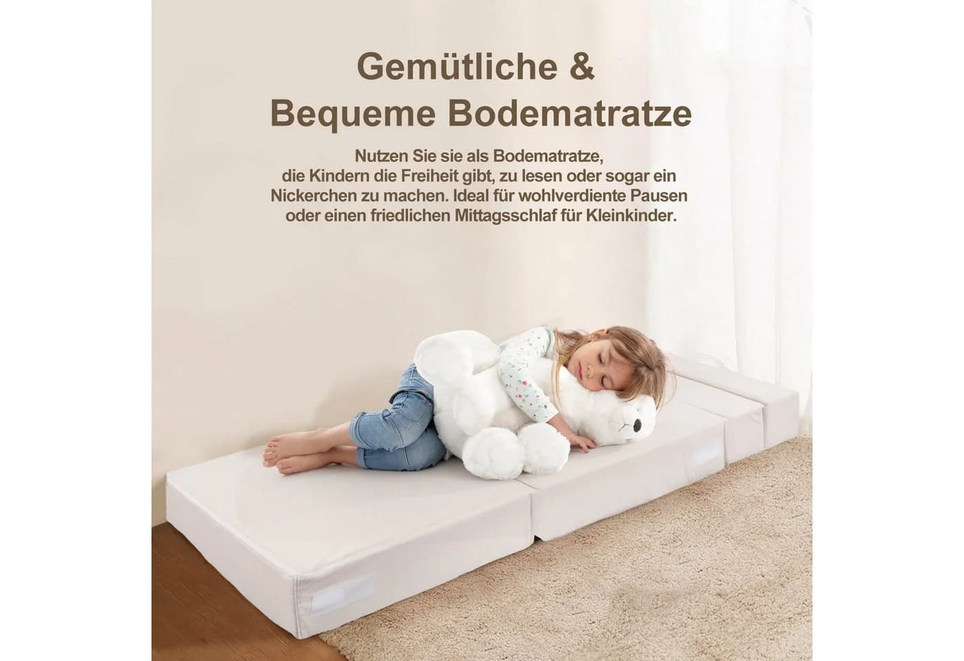 Meulbaty Klappmatratze 15,2 cm Beige 3-in-1 Kindersofa - Bild 4