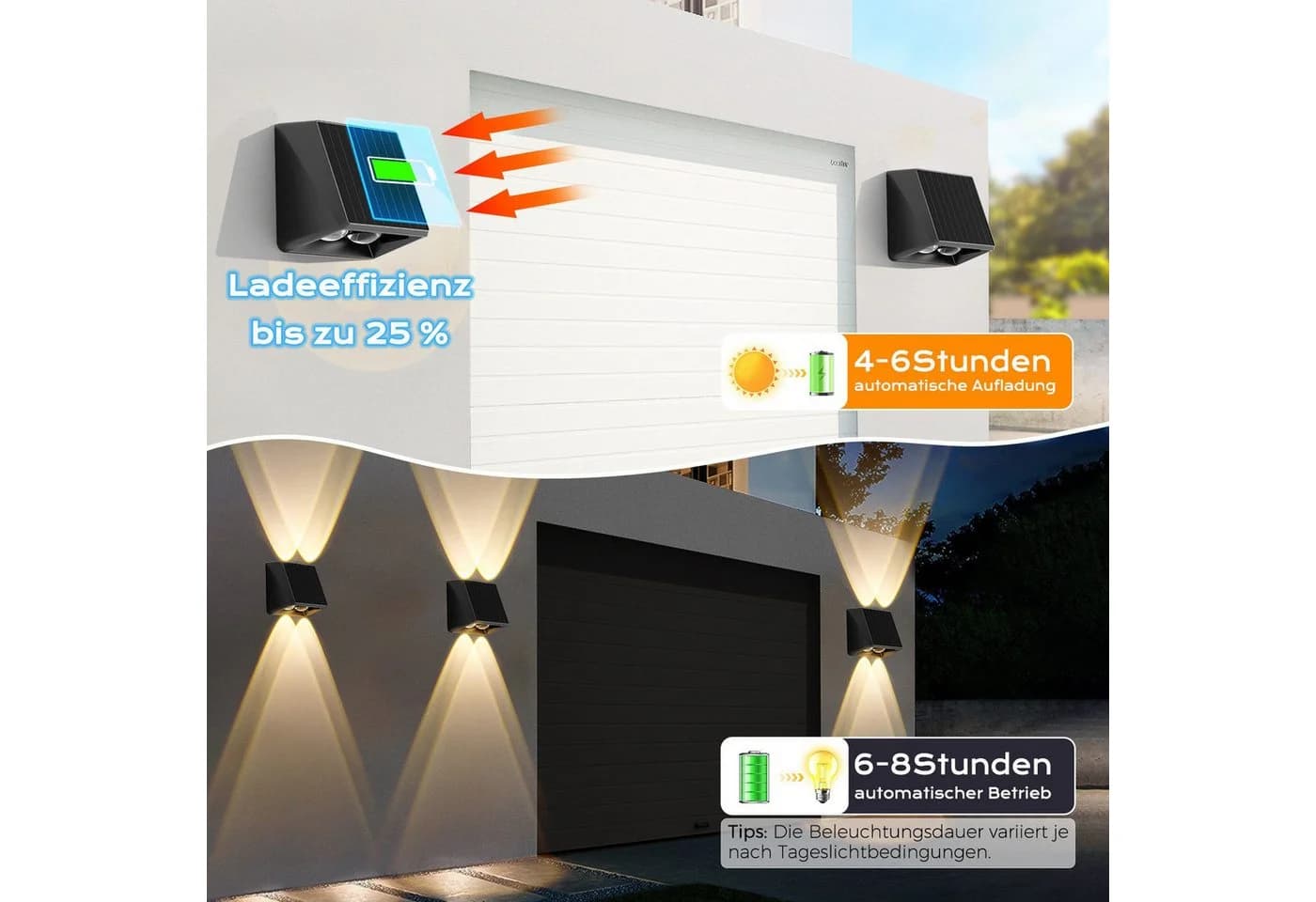 Quntis LED Solarleuchte 13 Beleuchtungsmodi Warmweiß RGB - Bild 5