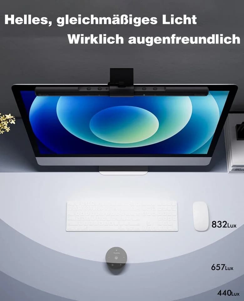 Elegear LED Schreibtischlampe 40cm Dimmbar Schwarz - Bild 5