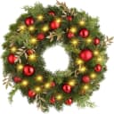 Elegear Türkranz Weihnachten 40cm mit 40 LEDs & roten Kugeln Bild 2