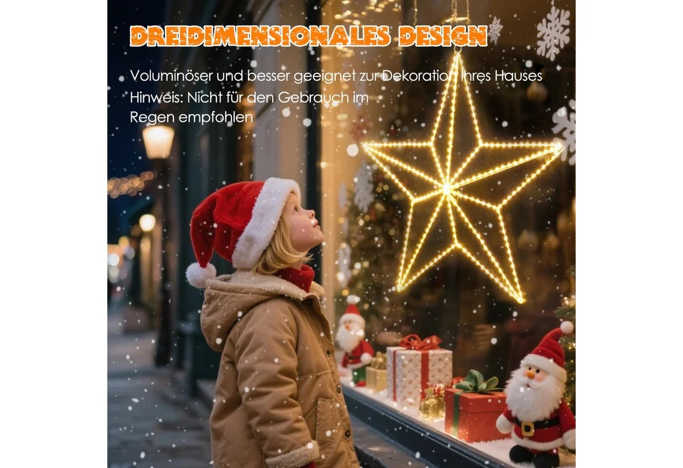 Elegear LED-Lichterkette 50cm Fünfzackstern 282 LEDs Warmweiß - Bild 5